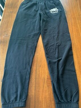 Roots Black Sweatpants with Logo size small